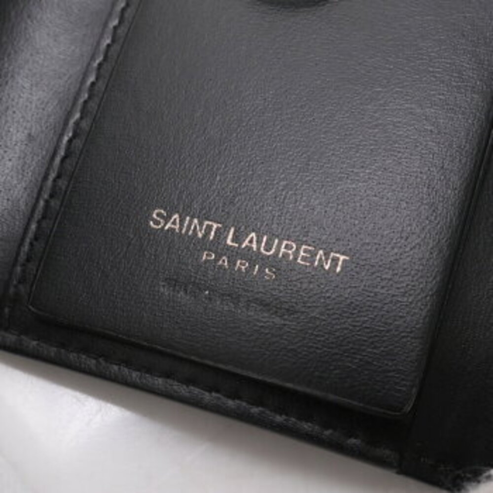 Saint Laurent black key case ring leather YSL Paris Cassandra - Picture 6 of 7